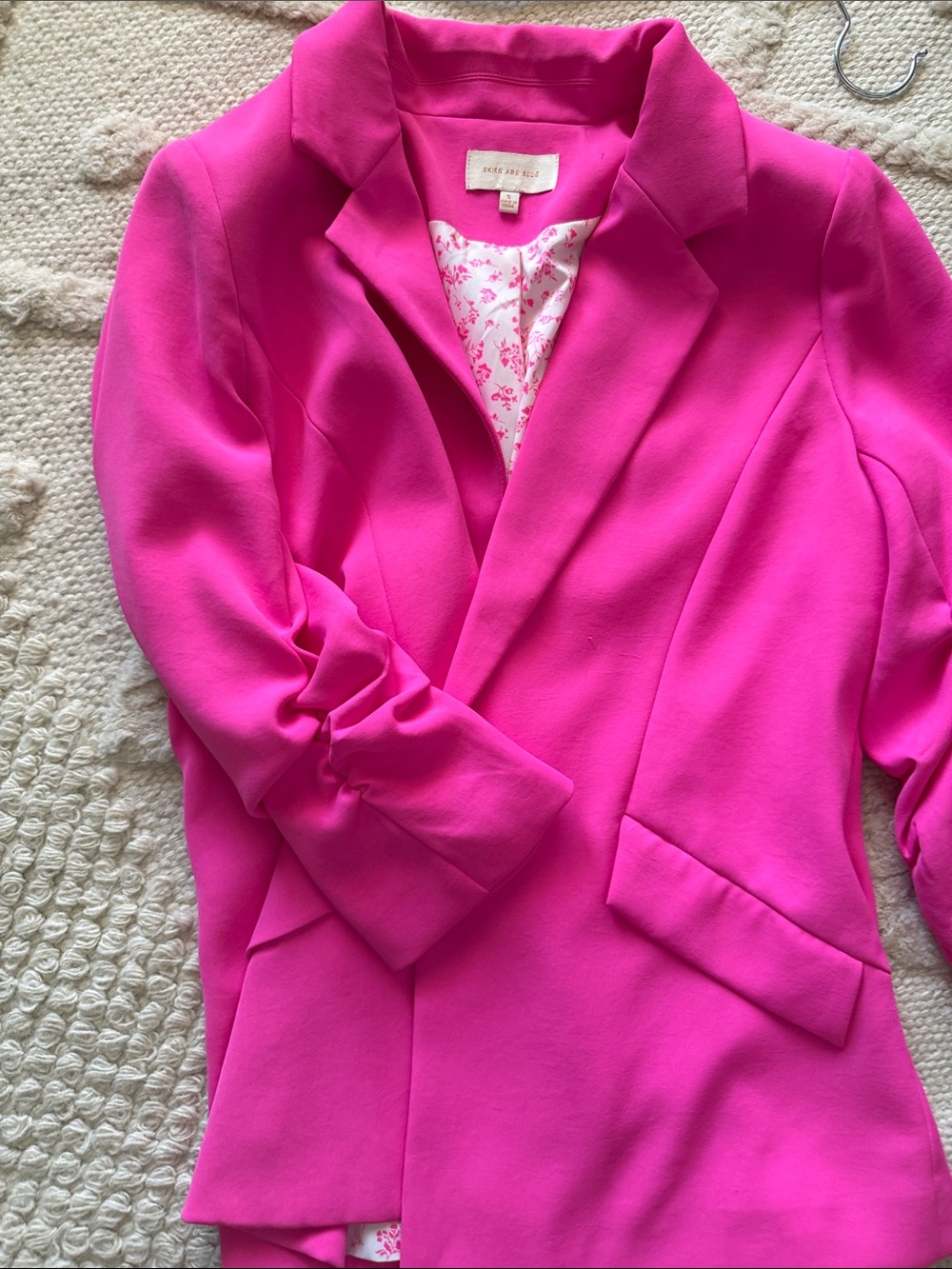 Ann Taylor Bright Fuchsia Tailored Blazer